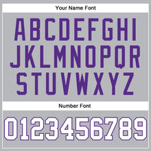 Load image into Gallery viewer, Custom Gray White-Purple Authentic Throwback Basketball Jersey