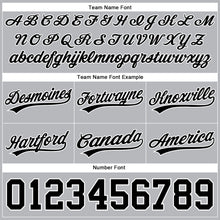 Load image into Gallery viewer, Custom Gray Black-White Authentic Throwback Basketball Shorts