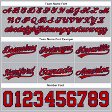 Load image into Gallery viewer, Custom Gray Red-Navy Authentic Throwback Basketball Shorts