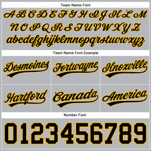 Load image into Gallery viewer, Custom Gray Black-Gold Authentic Throwback Basketball Shorts