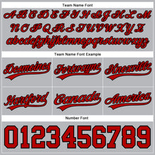 Load image into Gallery viewer, Custom Gray Red-Black Authentic Throwback Basketball Shorts