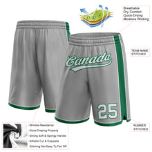 Load image into Gallery viewer, Custom Gray White-Kelly Green Authentic Basketball Shorts