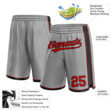 Load image into Gallery viewer, Custom Gray Red-Black Authentic Basketball Shorts