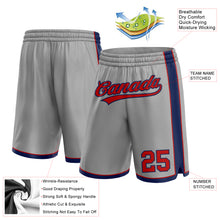 Load image into Gallery viewer, Custom Gray Red-Navy Authentic Basketball Shorts