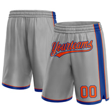 Load image into Gallery viewer, Custom Gray Orange-Royal Authentic Basketball Shorts