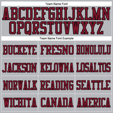 Load image into Gallery viewer, Custom Gray Crimson-Black Mesh Authentic Football Jersey