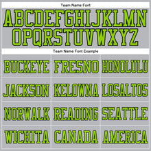 Load image into Gallery viewer, Custom Gray Neon Green-Black Mesh Authentic Football Jersey