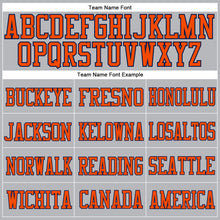 Load image into Gallery viewer, Custom Gray Orange-Navy Mesh Authentic Football Jersey
