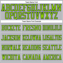 Load image into Gallery viewer, Custom Gray Neon Green-Navy Mesh Authentic Football Jersey