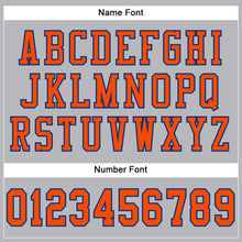 Load image into Gallery viewer, Custom Gray Orange-Navy Mesh Authentic Football Jersey