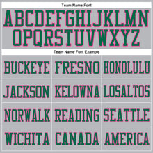 Load image into Gallery viewer, Custom Gray Kelly Green-Pink Mesh Authentic Football Jersey