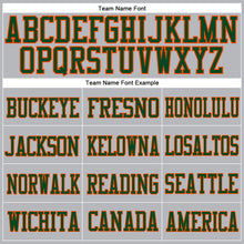 Load image into Gallery viewer, Custom Gray Green-Orange Mesh Authentic Football Jersey