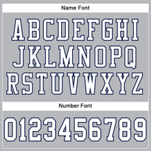 Load image into Gallery viewer, Custom Gray White-Navy Mesh Authentic Football Jersey
