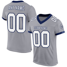 Load image into Gallery viewer, Custom Gray White-Navy Mesh Authentic Football Jersey