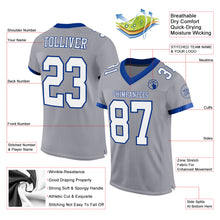 Load image into Gallery viewer, Custom Gray White-Royal Mesh Authentic Football Jersey