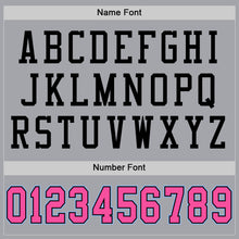 Load image into Gallery viewer, Custom Gray Pink Black-Light Blue Mesh Authentic Football Jersey
