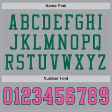 Load image into Gallery viewer, Custom Gray Pink-Kelly Green Mesh Authentic Football Jersey