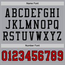 Load image into Gallery viewer, Custom Gray Red-Black Mesh Authentic Football Jersey