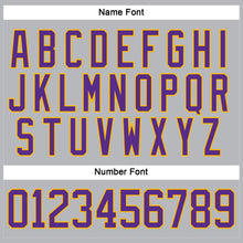 Load image into Gallery viewer, Custom Gray Purple-Gold Hockey Lace Neck Jersey