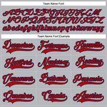 Load image into Gallery viewer, Custom Gray Red-Navy Hockey Lace Neck Jersey