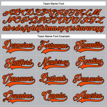 Load image into Gallery viewer, Custom Gray Orange-Black Hockey Lace Neck Jersey