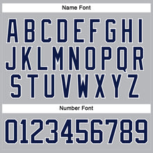Load image into Gallery viewer, Custom Gray Navy-White Hockey Lace Neck Jersey