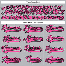 Load image into Gallery viewer, Custom Gray Pink-Black Hockey Lace Neck Jersey