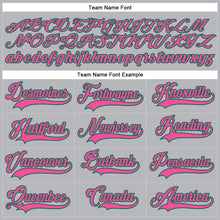 Load image into Gallery viewer, Custom Gray Pink-Kelly Green Hockey Lace Neck Jersey