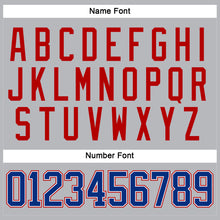 Load image into Gallery viewer, Custom Gray Royal-Red Hockey Lace Neck Jersey