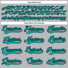 Load image into Gallery viewer, Custom Gray Aqua-Black Hockey Lace Neck Jersey