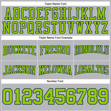 Load image into Gallery viewer, Custom Stitched Gray Neon Green-Navy Football Pullover Sweatshirt Hoodie