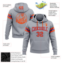 Load image into Gallery viewer, Custom Stitched Gray Orange-Purple Football Pullover Sweatshirt Hoodie