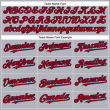 Load image into Gallery viewer, Custom Gray Red-Navy Authentic Baseball Jersey