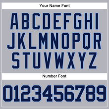 Load image into Gallery viewer, Custom Gray Navy-Light Blue Authentic Baseball Jersey