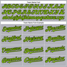 Load image into Gallery viewer, Custom Gray Neon Green-Black Authentic Baseball Jersey