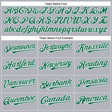 Load image into Gallery viewer, Custom Gray Kelly Green-White Authentic Baseball Jersey