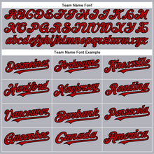 Load image into Gallery viewer, Custom Gray Red-Black Authentic Baseball Jersey