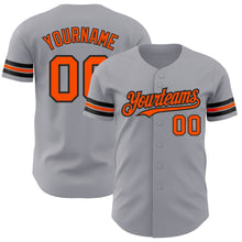 Load image into Gallery viewer, Custom Gray Orange-Black Authentic Baseball Jersey