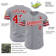 Load image into Gallery viewer, Custom Gray Red-White Authentic Baseball Jersey