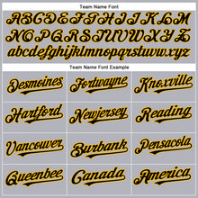 Load image into Gallery viewer, Custom Gray Black-Gold Authentic Baseball Jersey