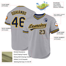 Load image into Gallery viewer, Custom Gray Navy-Gold Authentic Throwback Baseball Jersey