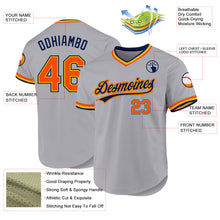 Load image into Gallery viewer, Custom Gray Orange Gold-Navy Authentic Throwback Baseball Jersey