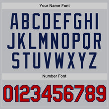 Load image into Gallery viewer, Custom Gray Red-Navy Authentic Throwback Baseball Jersey