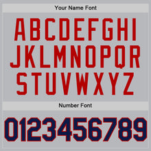 Load image into Gallery viewer, Custom Gray Navy-Red Authentic Throwback Baseball Jersey