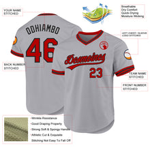 Load image into Gallery viewer, Custom Gray Red-Black Authentic Throwback Baseball Jersey