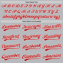 Load image into Gallery viewer, Custom Gray Red-White Authentic Throwback Baseball Jersey