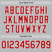 Load image into Gallery viewer, Custom Gray Red-White Authentic Throwback Baseball Jersey