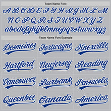 Load image into Gallery viewer, Custom Gray Royal-White Authentic Throwback Baseball Jersey