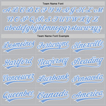 Load image into Gallery viewer, Custom Gray Light Blue-White Authentic Throwback Baseball Jersey