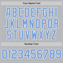 Load image into Gallery viewer, Custom Gray Light Blue-White Authentic Throwback Baseball Jersey